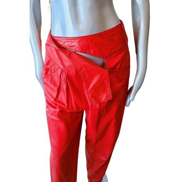 Vtg 80s Wilde&Woolley Leather Pants Jacket Set Med - Picture 5 of 10